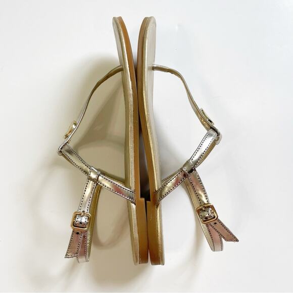 Cole Haan Gold Silver Two Tone Thong Sandal - Picture 2 of 8